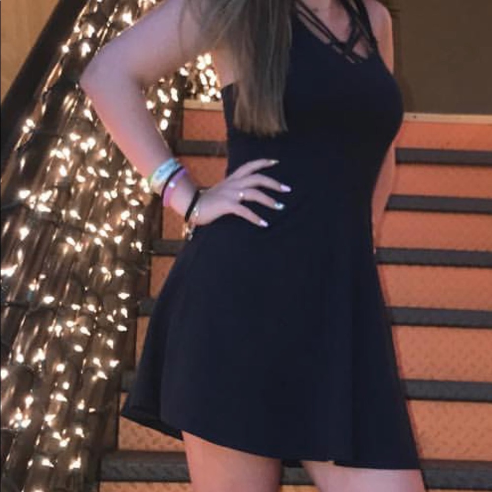 dark blue dress